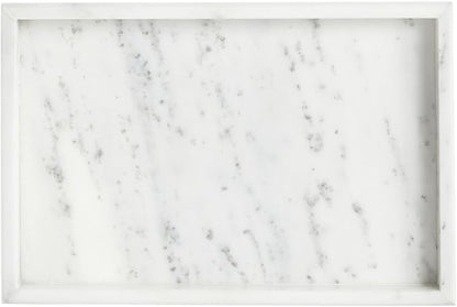 Juvale Large Marble Vanity Tray - Jewelry & Cosmetic Organizer with Drawer Organizer - Bathroom Display with Soap Tray - Home Accent Piece with Marble Decor - 11.7 x 7.7 x 1.1 in White