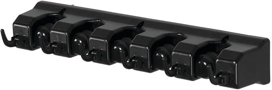 iDesign InterDesign Kitchen, Laundry Room, Garage or Utility Closet – Black Wall Mount Mop & Broom Holder