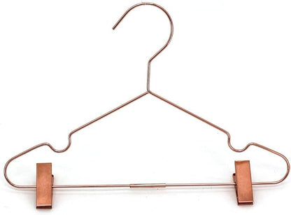 25Pack Koobay 13" Rose Gold Copper Shiny Metal Wire Clothes Hangers With Adjustable Clips for Shirts Coat Storage & Display