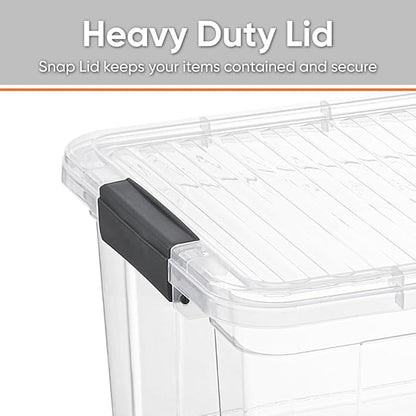 Superio Clear Storage Box with Lid, 36 Quart Plastic Container Bins for Organizing, Stackable Crates, BPA Free, Non Toxic, Odor Free, Organizers for Home, Office, School, and Dorm, 10 Pack