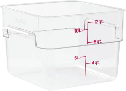 Cambro 12SFSCW135 Camwear Polycarbonate Square Food Storage container, 12 Quart