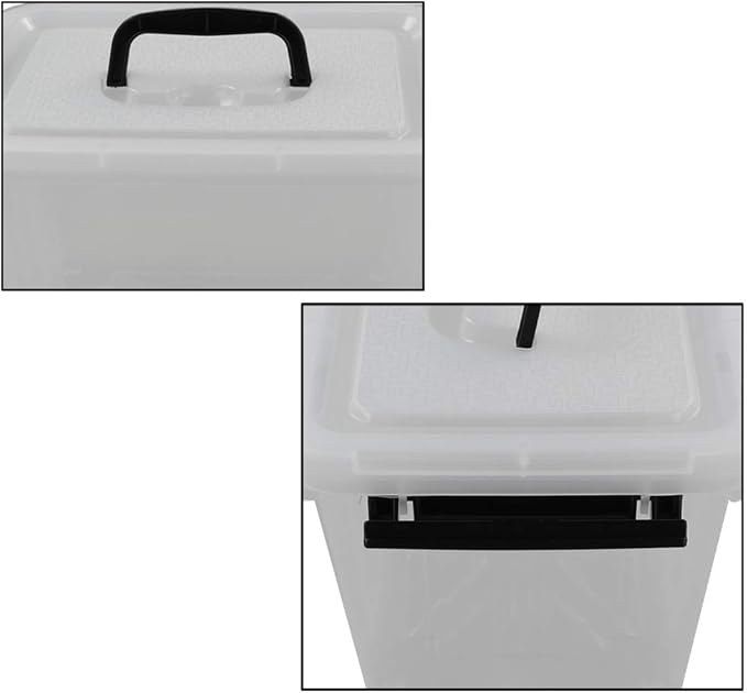 Wekioger 3 Pack Mixed Size Plastic Storage Bins for Multiuses, Clear Latching Storage Box (12Qt, 6Qt, 3.5Qt)