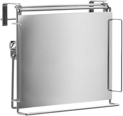 Kitchen Cabinet Door Hook Organizer Adjustable Portable Accessories Space Saving Countertop Organizer Shelf Rack for Balcony, Silver