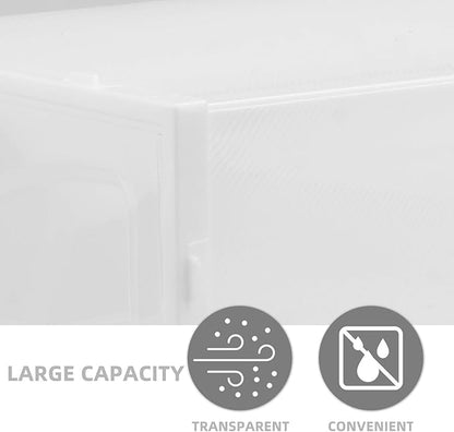 Gadpiparty 2pcs Male Shoe Storage Boxes Thickened Plastic Stackable Footwear Organizer with Flip-top Compartment for Home Closet Storage
