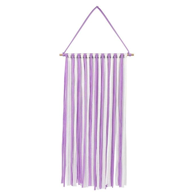 1Pc Baby Girls 24in Hair Bow Holders Hair Clips Headbands Holders Hanger Dispaly and Storage Organizer for Room Door Wall Hanging Decor (Purple and White)