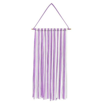 1Pc Baby Girls 24in Hair Bow Holders Hair Clips Headbands Holders Hanger Dispaly and Storage Organizer for Room Door Wall Hanging Decor (Purple and White)