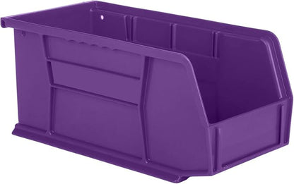 Hudson Exchange 11" x 5-1/2" x 5" (12 Pack) Plastic Stackable Storage Bin and Hanging Container, Purple