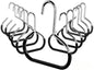 Scarf Hanger for Closet, Non-Slip PVC Coated Hat Organizer & Tie Rack, Arched Steel Hook Space Saving Hanger for Multiple Scarves, Belts, Hijabs and Accessories, Black 10 Pack