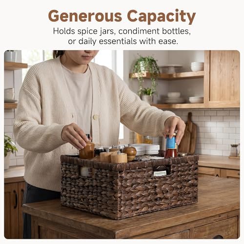 StorageWorks Large Wicker Baskets, Water Hyacinth Woven Baskets, 1-Pack - Image 3