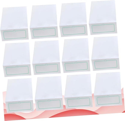 Cabilock 12pcs Large Thickened Plastic Shoes Storage Boxes Stackable Shoe Containers for Closet Organization White
