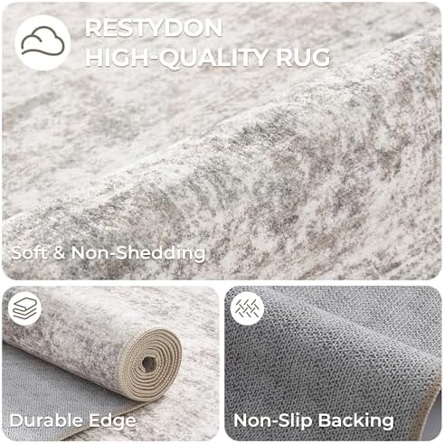 3x4 Rugs for Entryway,Washable Area Rug,Taupe - Image 7