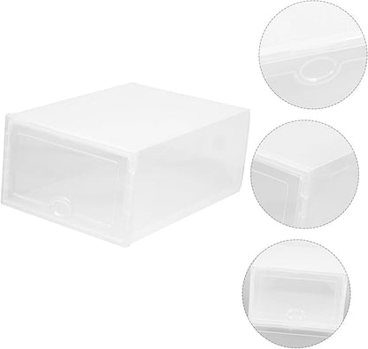 Ciieeo 6 Pcs Sturdy Plastic Shoe Storage Box Lid Drawer Type Organizer for Home Use Dustproof and Stackable Shoe Container