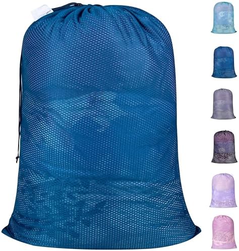 Polecasa Heavy Duty Diamond Mesh Laundry Bag, 24x36", Blue by Polecasa