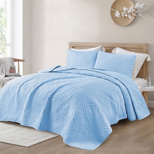 Exclusivo Mezcla Full Queen Quilt Set, Light Blue - Image 2