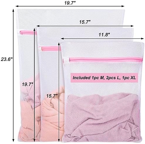 Vivifying Mesh Laundry Bags, 4 Pack, 3 Sizes, Polyester Wash Bags - Image 3