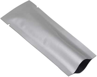 PABCK 100Pcs 1.57x4.33 inch(Inside Size 1.18x3.94 inch) Coffee Powder Food Storage Heat Sealable 3.34mil Mylar Pure Foil Bag Vacuum Pouch Travel Packets for Sample Shampoo Liquids Toiletries Packaging