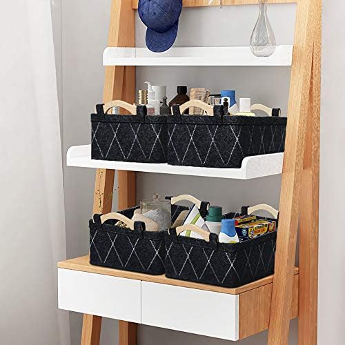 Gray Storage Baskets Bin Empty Basket Foldable Fabric Storage Cubes for Desks Drawers Shelves Pantry Cabinet Bathroom Office Sturdy Home Decor - Image 2