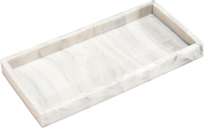 DNC Silicone Bathroom Vanity Tray for Counter, 7.9" Small Kitchen Sink Soap Tray for Dish Holder Dispenser Countertop Toilet Tank Desk Organizer