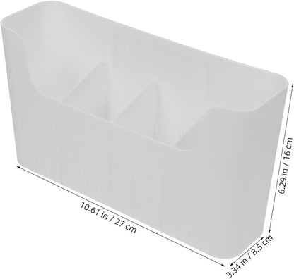 Wall Mounted Kitchen Cabinet Organizer Box Large Plastic Storage Rack Adhesive Door Shelf Utility Organizer for Refrigerator Pantry and Bathroom