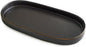 10x5 Bathroom Vanity Tray, Oval Ceramic Decorative Perfume Candle Tray for Bathroom/Kitchen Counter, Black