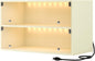 LED Shoe Storage Box, Wooden Box with Glass Door, RGB Led Light Organizer for 6 Pairs, Display Sneakers (White, 2 Layers)