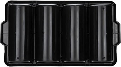 Restaurantware-21.9 x 14.2 x 3.5 Inch Silverware Organizer, 1 Crack-Resistant Cutlery Tray - 4 Compartments, Built-In Handles, Black Plastic Utensils Drawer Holder, For Kitchen Organization