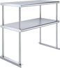 36" x18" NSF Stainless Steel Double Overshelf | 18-Gauge Heavy-Duty | Includes Brackets