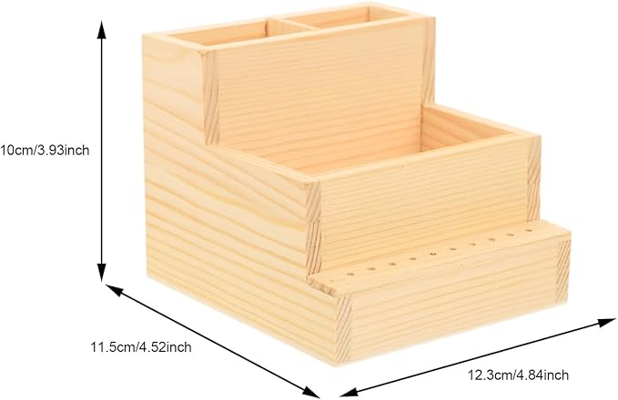 Nail Drill Bits Holder Wooden 10 Holes Manicure Bit Display Stand Nail Art Polishing Grinding Drill Bit Organizer for Makeup Organizer Drill Bit Log Small Pencil Holder Office