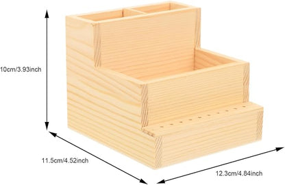 Nail Drill Bits Holder Wooden 10 Holes Manicure Bit Display Stand Nail Art Polishing Grinding Drill Bit Organizer for Makeup Organizer Drill Bit Log Small Pencil Holder Office