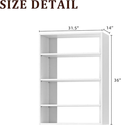 31.5" Wide Short Tower Modular Closet System, Adjustable Shelf Closet Tower for Storage, White