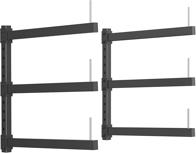 Lumber Storage Rack Wall Mount - Wood Storage Racks Heavy Duty Metal Shelf Wall Mount Wood Organizer Racks for Shed, Workshop, Garage, Basement, Wall Storage Racks - Indoor & Outdoor Use, 690 LBS Load