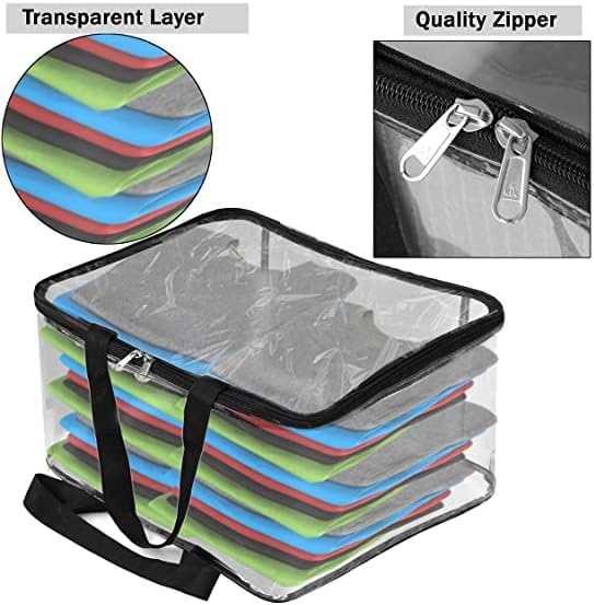 Multipurpose Transparent Storage Bag for Clothes PVC Packing Organizer For Sarees Clothes - 40x32x22 CM - 2 Pack