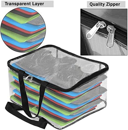 Multipurpose Transparent Storage Bag for Clothes PVC Packing Organizer For Sarees Clothes - 40x32x22 CM - 2 Pack