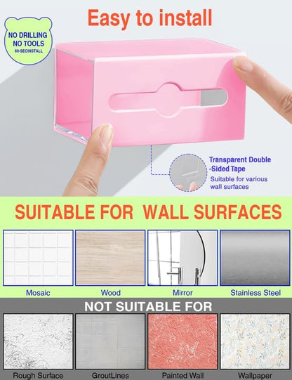 Qtip Holder for Bathroom Wall Organizer – Bathroom Decor, Dorm Room Essential, Small Q-tip Dispenser for Cotton Swabs, Balls, Pads, Floss Picks – Office Storage, Vanity Makeup Organizer(6 Pcs)