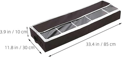 Tofficu Foldable Shoe Storage Box with Visible Window Small Coffee Non-woven Multi-purpose Shoes Organizer for Home Closet and Seasonal Storage