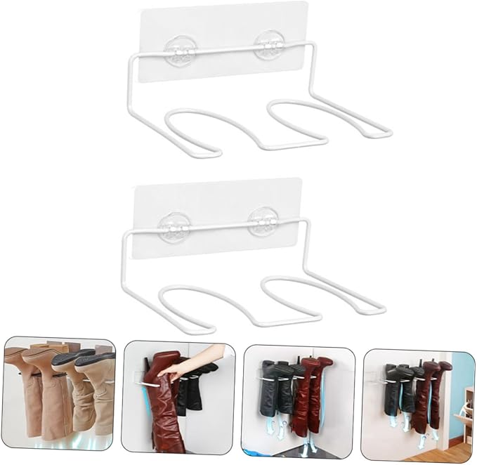 2Pcs Wall Mounted Shoe Rack Compact Storage Organizer for Entryway Bathroom Stylish White Hanging Shelf for Boots Shoes Space Saving for Home