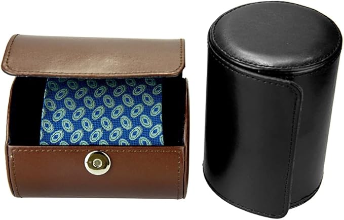 WAJJ Necktie Travel Case, Tie Anti-Wrinkle Organizer Box (Brown)