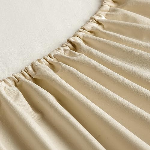 FreshCulture Full Fitted Sheets, Bulk Pack of 6, Deep Pocket, Soft Microfiber Bottom Sheets for Home, Salons, Hotels, Full Size Fitted Sheets Only (Beige) - Image 2