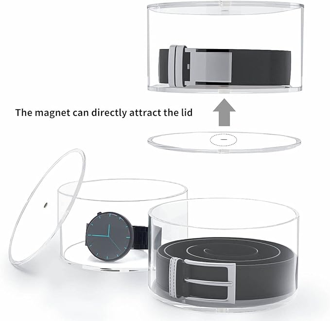 NIUBEE Belt Organizer, Acrylic 3 Layers Belt Case Storage Holder and Display for Accessories Like Jewelry,Watch,Bracelets