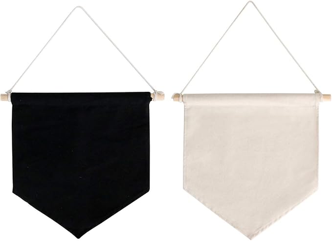 Enamel Pin Wall Display Banner Holder, Blank Canvas Banner Wall Hanging Brooch Jewelry Storage Case Display Storage Set for Pin and Brooch Collections (Beige A+Black A)