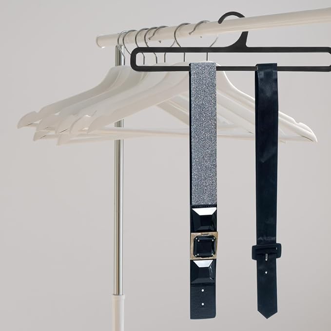 Healifty Multifunctional Scarf Hanger 20-Pack Plastic Organizer for Closet Storage Tie Belt Holder Lightweight Compact 11.02X3.14X0.19 Inch
