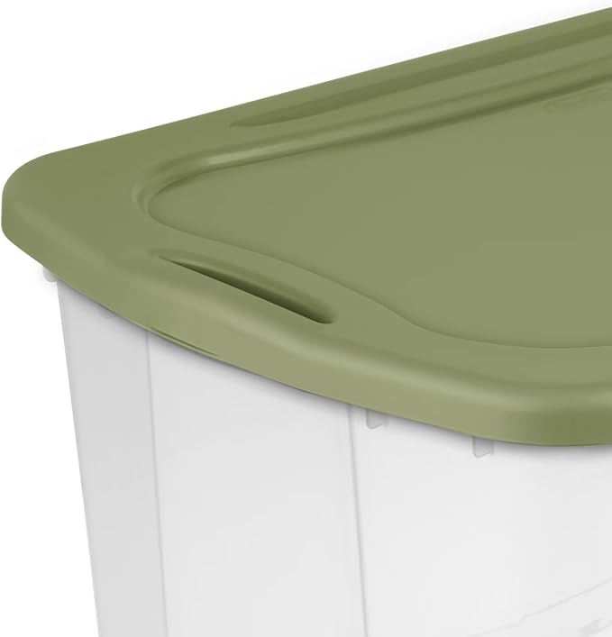 120 Quart Storage Bins with Lids, 2-Pack, Clear Plastic Stackable Tote Box Containers with Full-Grip Handles for Home Garage Office Closet Organization