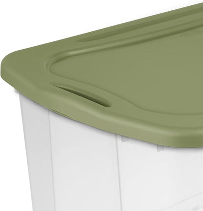 120 Quart Storage Bins with Lids, 2-Pack, Clear Plastic Stackable Tote Box Containers with Full-Grip Handles for Home Garage Office Closet Organization
