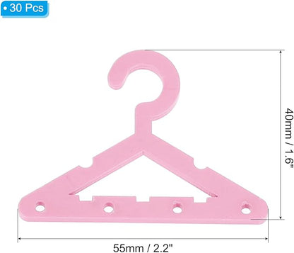 PATIKIL 30pcs Clothes Hanger Earring Holder, Mini Acrylic Coat Hangers Earring Hangers Hanger Rack Small for Earring Holder Organizer Stand Studs, Pink