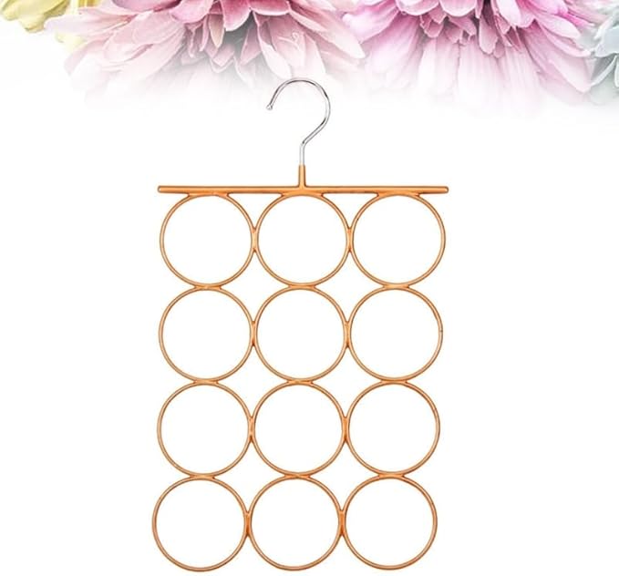 Unomor 1Pc Gold Scarf Tie Hanger Rack Slip Storage Organizer for Closet Space Saver for Ties and Scarves Multipurpose Clothes Hanger Wardrobe Display