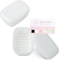 Quatish 2 Pack Travel Soap Container, Leakproof Soap Holder with Lid, Travel Bar Soap Holder, Soap Case for Camping Gym Travel, Portable Soap Box for Bathroom, White