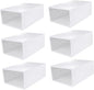 SOLUSTRE 6Pcs Transparent Shoe Storage Box Material Organizer for High Heels Sneakers and Boots Stackable Design for Easy Access and Quick Visibility White Lid
