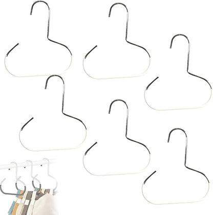 Durable Steel Hangers: Maximize Closet Space with Versatile Storage, Stainless Steel Hat Hangers for Closet, Hat Rack Hats Holder for Baseball Caps, Scarf and Hats Organizer (White,6 PCS)