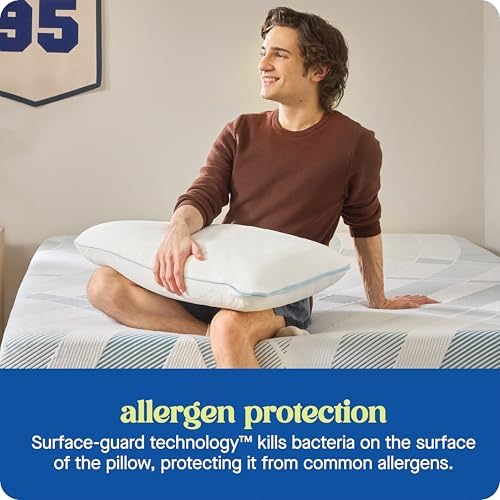Sealy Dreamlife Queen Size Memory Foam Cooling Pillow with Surface Guard Technology, Removable Machine-Washable Cover, 1 Year Limited Warranty, White - Image 6