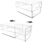 Isaac Jacobs 2-Pack Clear Expandable Storage Bins - Large, 11"-19" L x 7.8" W x 5.8" H, Plastic Organizer with Cut-Out Handles, Adjustable Length from 11-19" for Home, Kitchen & Office